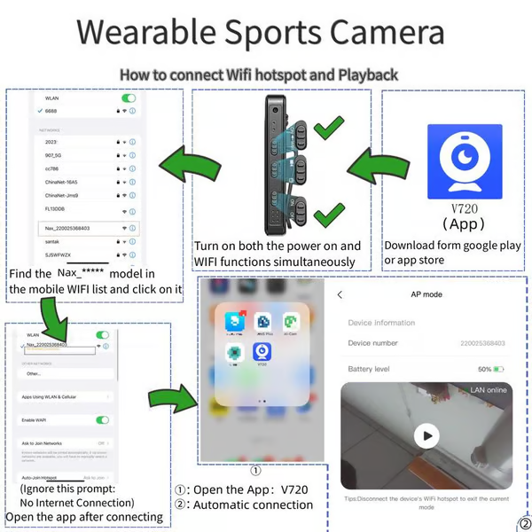 🔥🔥 Wearable Body Cam with Night-Vision & 180° Rotation Lens Vlogging Camera