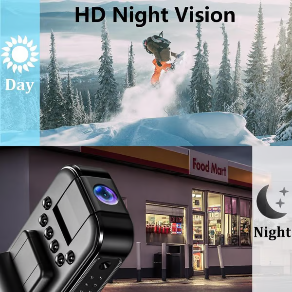 🔥🔥 Wearable Body Cam with Night-Vision & 180° Rotation Lens Vlogging Camera