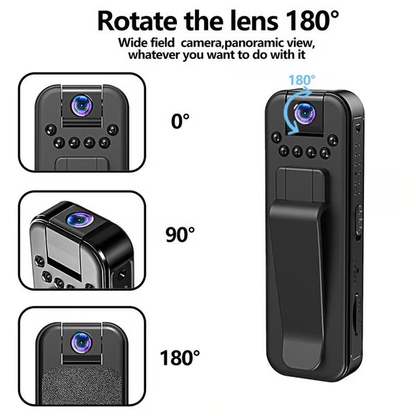 🔥🔥 Wearable Body Cam with Night-Vision & 180° Rotation Lens Vlogging Camera